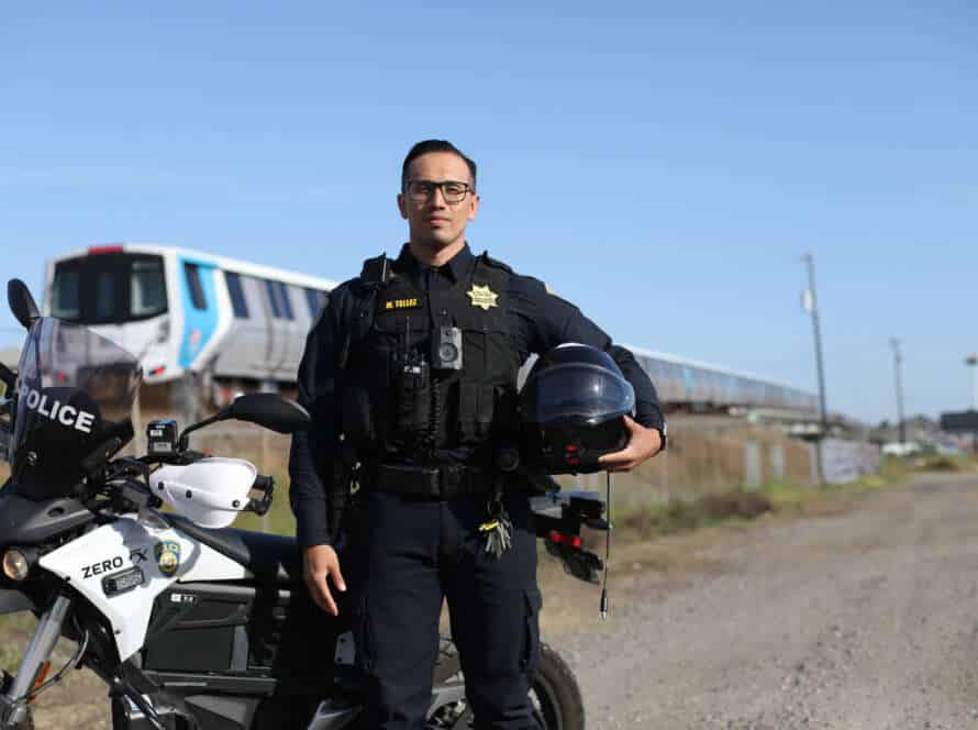 BART PD Recruiter with dirt bike