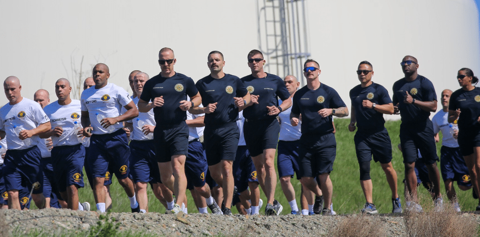 Recruits training at the academy